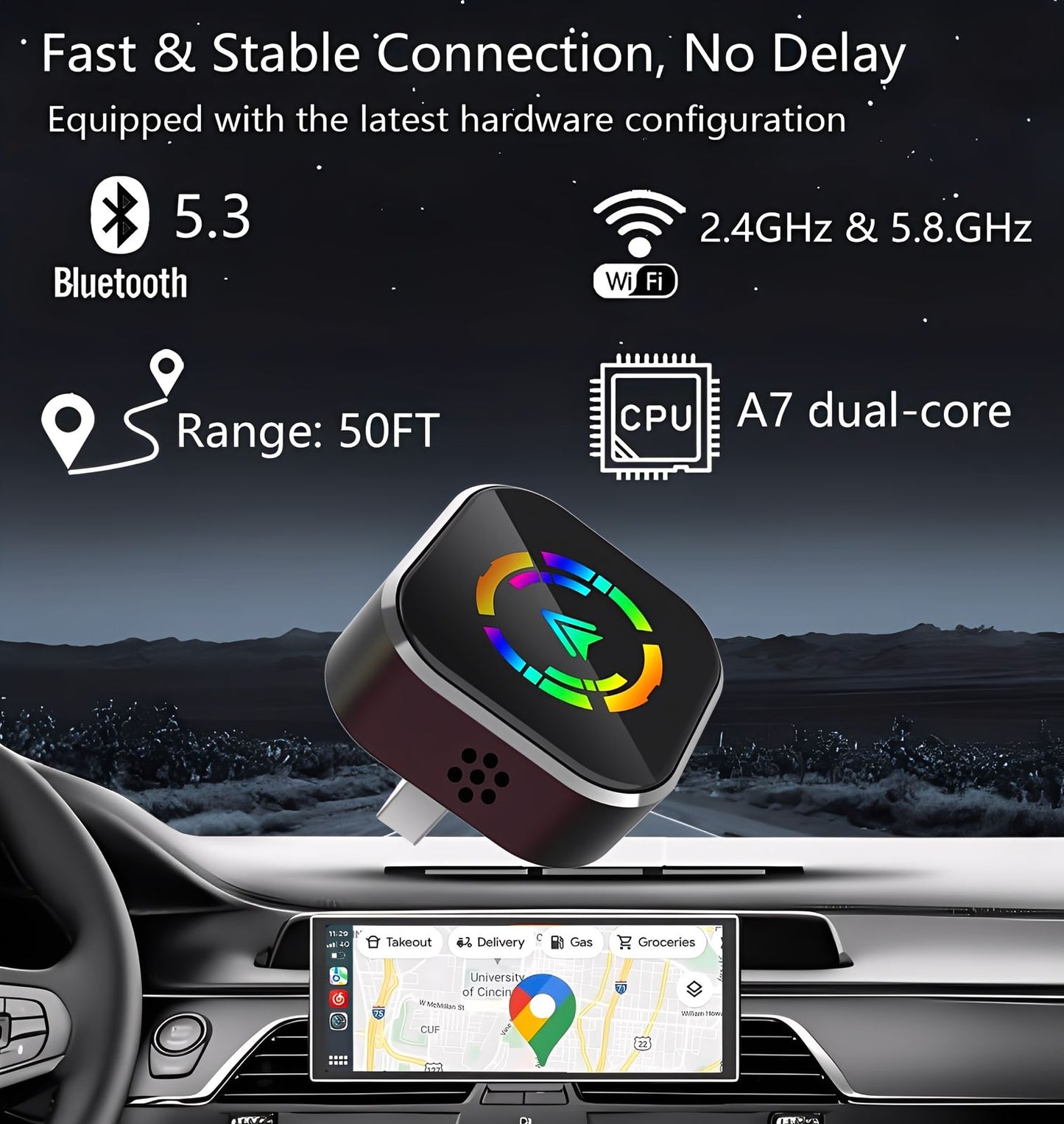 CarTek™ 2025 Wireless Carplay Adapter